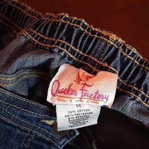 Quacker Factory Capri Jeans, Size 1X, interchangeable pockets
